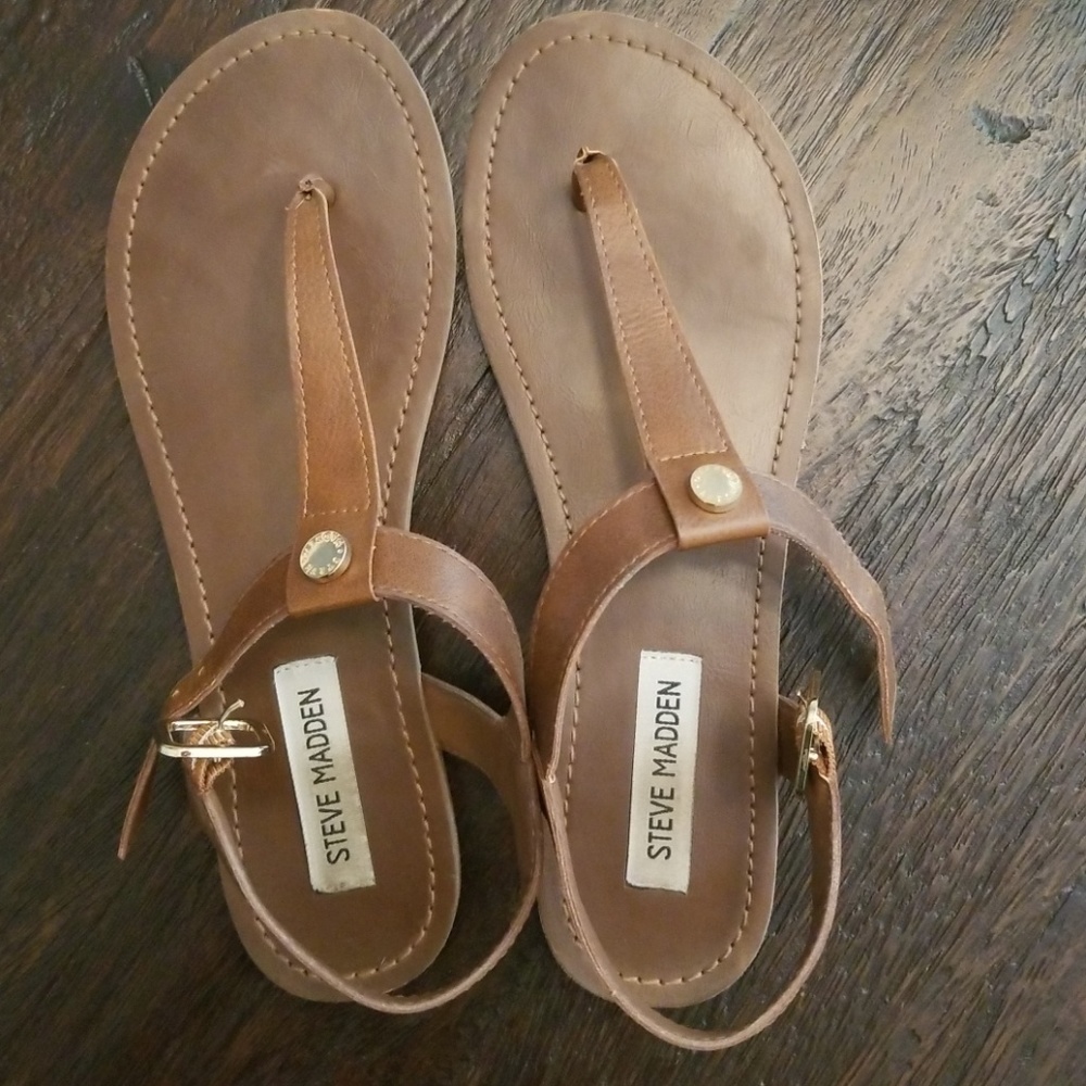 Steve Madden Sandals, brown & gold sz 8.5